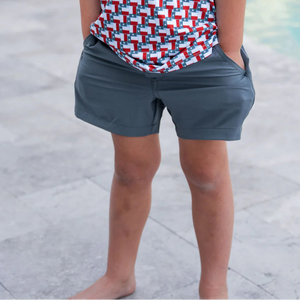 BURLEBO YOUTH EVERYDAY SHORT - RIVER ROCK GREY