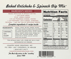 BAKED ARTICHOKE & SPINACH DIP MIX