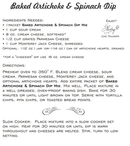 BAKED ARTICHOKE & SPINACH DIP MIX
