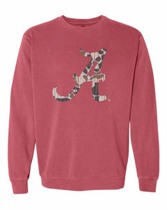 ALABAMA CAMO SCRIPT A SWEATSHIRT-CRIMSON