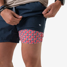 Load image into Gallery viewer, BURLEBO ATHLETIC SHORT AMERICANFLAG LINER - HEATHER NAVY
