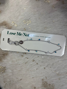 LOSE ME NOT SILVER PHONE WRISTLET