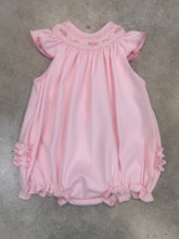 Load image into Gallery viewer, SOFIA PINK RUFFLED SMOCKED BUBBLE
