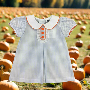 PUMPKIN STITCHED DRESS - 6M