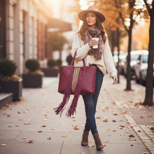 Load image into Gallery viewer, CONSUELA BREEZY FRINGE PLUM
