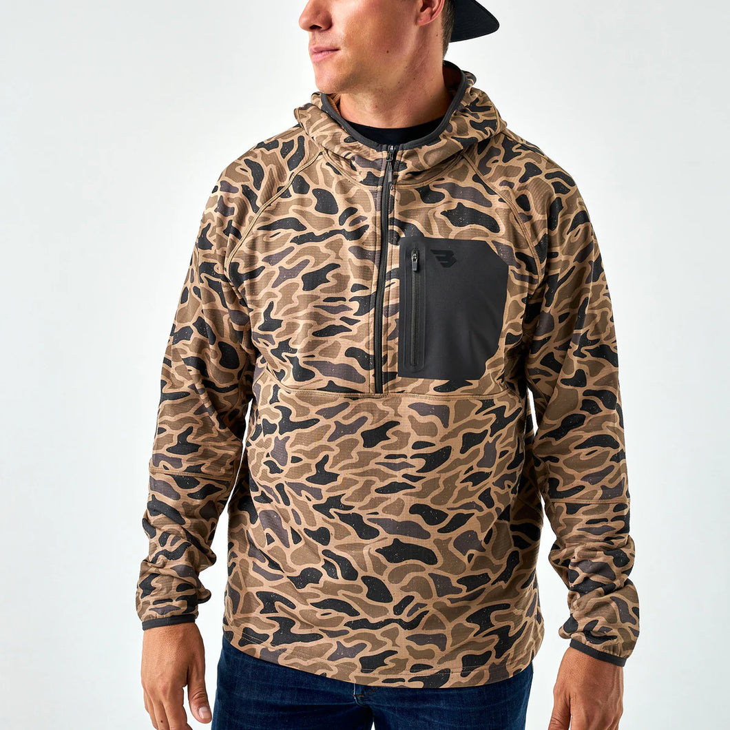 BURLEBO ADULT BLAZE TECH QUARTER ZIP - GAUGE CAMO