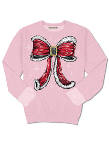SANTA BOW CREW SWEATSHIRT