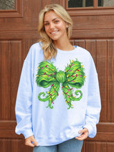 Load image into Gallery viewer, HOLIDAY GREEN BOW CREW SWEATSHIRT
