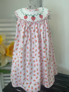 STRAWBERRY SMOCKED DRESS