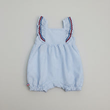 Load image into Gallery viewer, MAGNETIC ME  SEERSUCKER STRIPE FLUTTER SLEEVE BUBBLE
