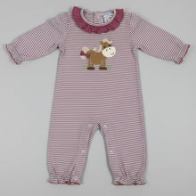 Load image into Gallery viewer, GIRLS APPLIQUE HORSE ROMPER
