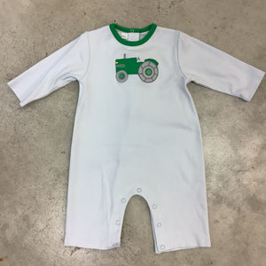 GREEN TRACTOR APPLIQUE  ROMPER