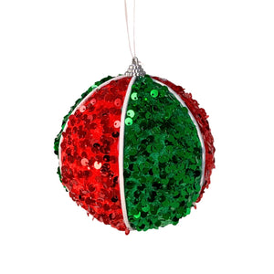 RED WHITE GREEN SEQUIN  ORNAMENT