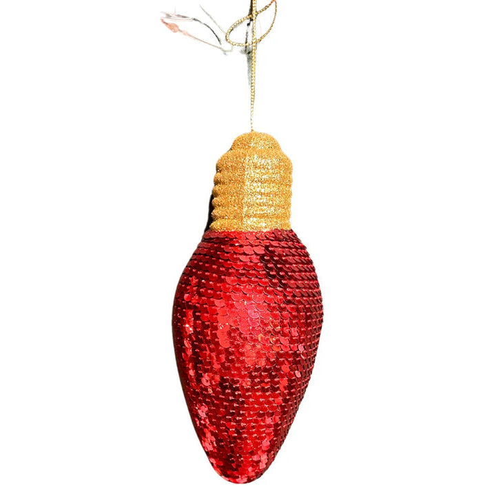 FOAM SEQUIN LIGHT BULB ORNAMENT
