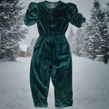 Load image into Gallery viewer, IRIS GREEN VELVET ROMPER
