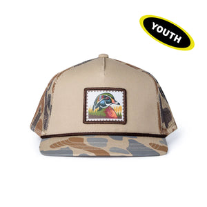 BURLEBO YOUTH CAP - WOOD DUCK STAMP CAMO