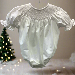 PEARL SMOCKED WHITE BUBBLE