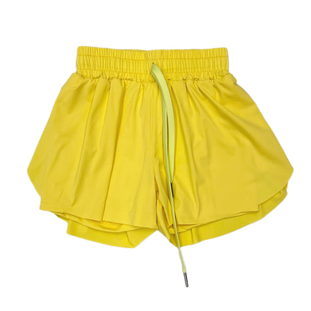 YELLOW BUTTERFLY SHORTS - YOUTH