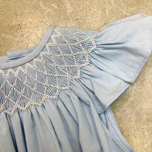 CATHERINE BLUE PEARL SMOCKED BUBBLE