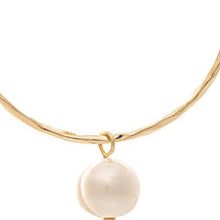 Load image into Gallery viewer, GOLD FRESHWATER PEARL DROP CIRCLE EARRINGS
