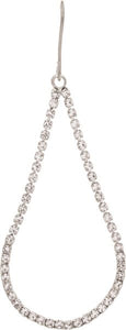 Silver Channel Set Crystal Flexible Teardrop Earring