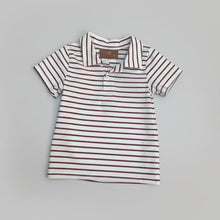Load image into Gallery viewer, BENNETTE BURGUNDY STRIPE POLO SHIRT
