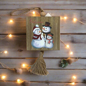 WOOD SNOWMAN ORNAMENT