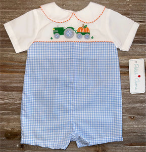 TRACTOR PUMPKIN BOYS ROMPER