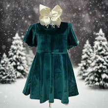 Load image into Gallery viewer, ADDISON VELVET DRESS GREEN
