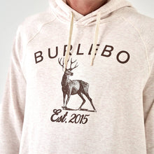 Load image into Gallery viewer, BURLEBO ADULT FLEECE HOODIE -WHITETAIL DEER-HEATHER OATMEAL
