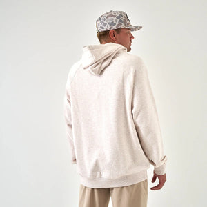 BURLEBO ADULT FLEECE HOODIE -WHITETAIL DEER-HEATHER OATMEAL