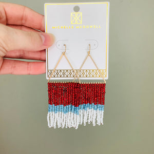 GREER EARRINGS - CRIMSON BLUE & WHITE