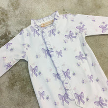 Load image into Gallery viewer, LAVENDER BOW PRINTED COVERALL W/RUFFLES
