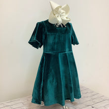 Load image into Gallery viewer, ADDISON VELVET DRESS GREEN
