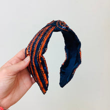 Load image into Gallery viewer, GAMEDAY SEQUIN HEADBANDS - BLUE/ORANGE
