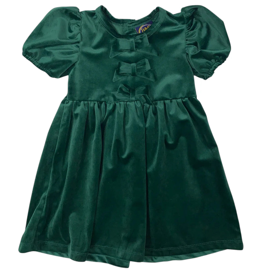 CHELSEA BOW DRESS - EMERALD