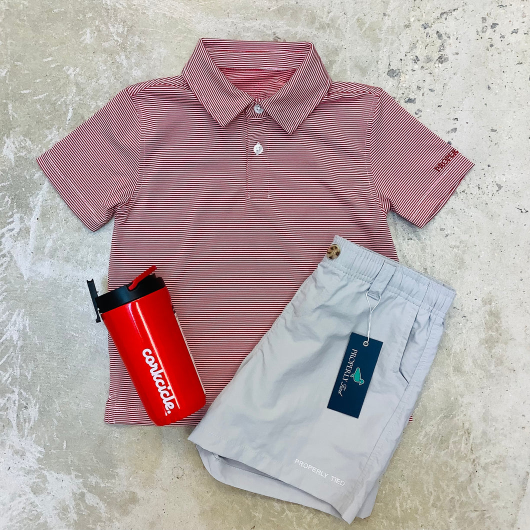 PROPERLY TIED BOY'S GULFPORT POLO-SIENNA