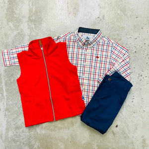 PLAID DRESS SHIRT RED/BLUE/YELLOW
