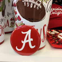 Load image into Gallery viewer, ALABAMA GAMEDAY BUTTON - SCRIPT &quot;A&quot; 2.25&quot;
