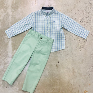 MULTI PLAID DRESS SHIRT BLUE/GREEN