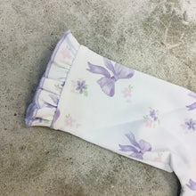 Load image into Gallery viewer, LAVENDER BOW PRINTED COVERALL W/RUFFLES
