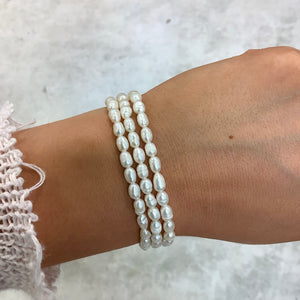 4/5mm RICE PEARL ROLL ON BRACELET