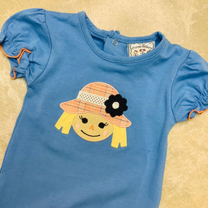 SCARECROW APPLIQUE GIRL ROMPER