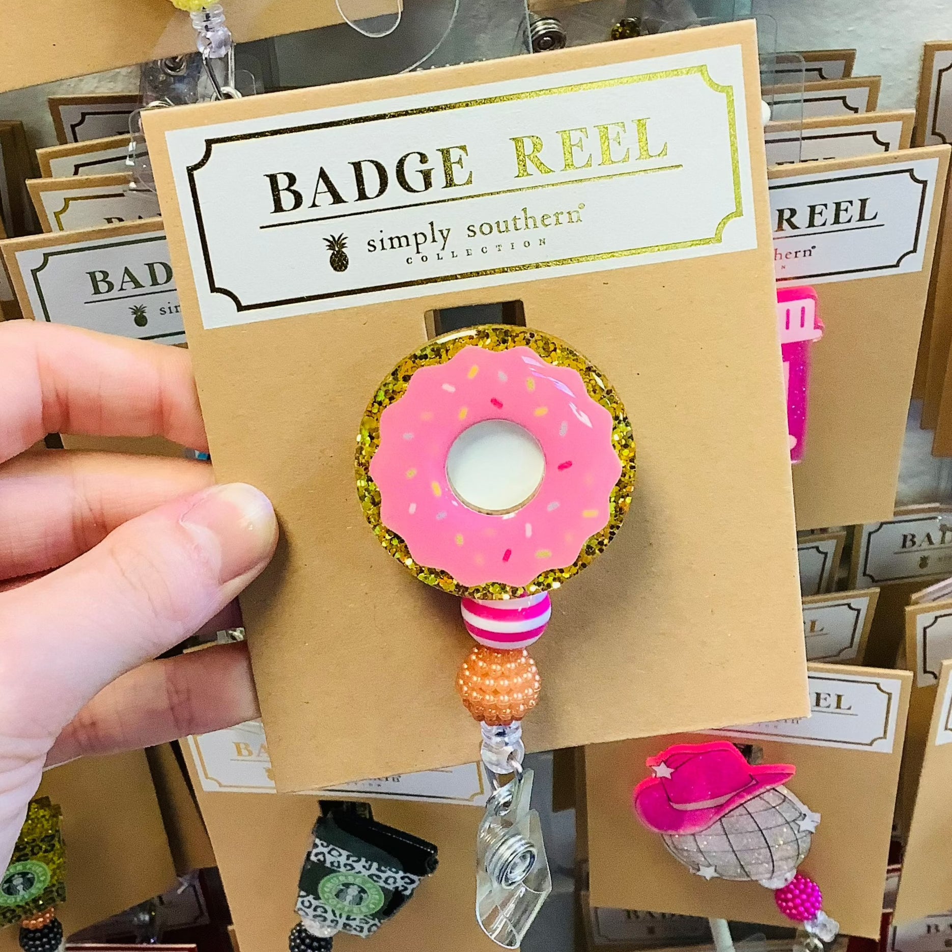 SIMPLY SOUTHERN BADGE REEL-DONUT – Deb & Co. Boutique