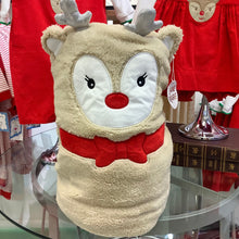 Load image into Gallery viewer, APPLIQUE REINDEER ROLL UP BLANKET
