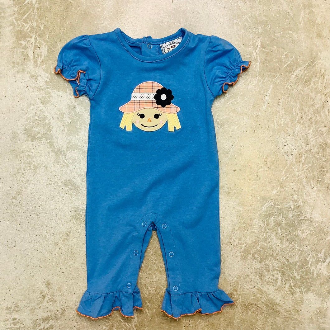 SCARECROW APPLIQUE GIRL ROMPER