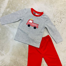 Load image into Gallery viewer, FIRETRUCK APPLIQUE BOYS PANT SET
