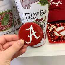 Load image into Gallery viewer, ALABAMA GAMEDAY BUTTON - SCRIPT &quot;A&quot; 2.25&quot;
