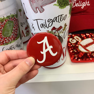 ALABAMA GAMEDAY BUTTON - SCRIPT "A" 2.25"