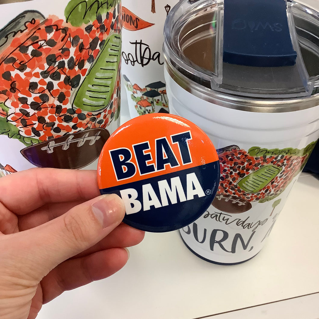 AUBURN GAMEDAY BUTTON - BEAT BAMA